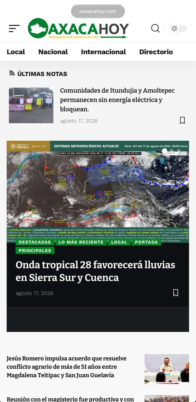 Desarrollo web y plataforma digital Oaxaca Hoy por pro-sites.mx