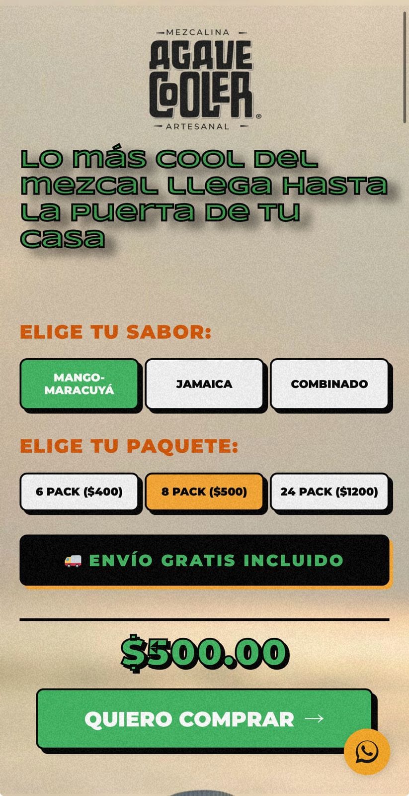 Desarrollo web y plataforma digital Agave Cooler por pro-sites.mx