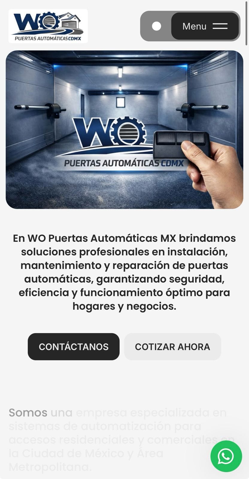 Desarrollo web y plataforma digital Puertas WO CDMX por pro-sites.mx